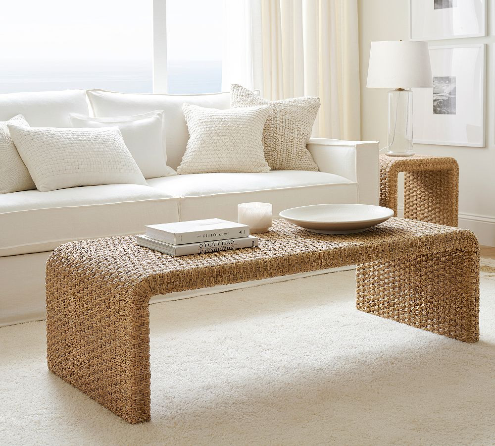 Capitola Rectangular Woven Coffee Table (58") | Pottery Barn (US)
