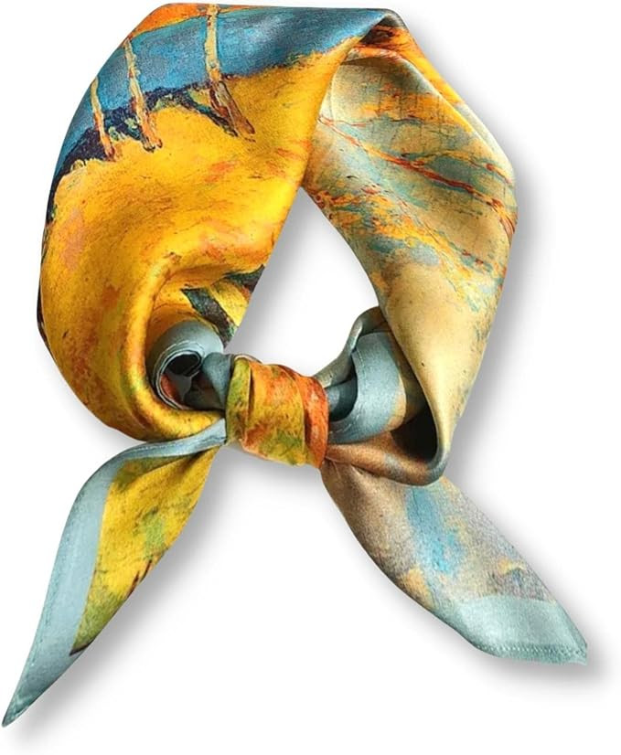 PoeticEHome 100% Pure Mulberry Silk Square Scarf 27"x27" Women Neckerchief Headscarf Gift Packed | Amazon (US)