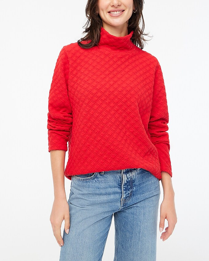 Quilted mockneck pullover | J.Crew Factory