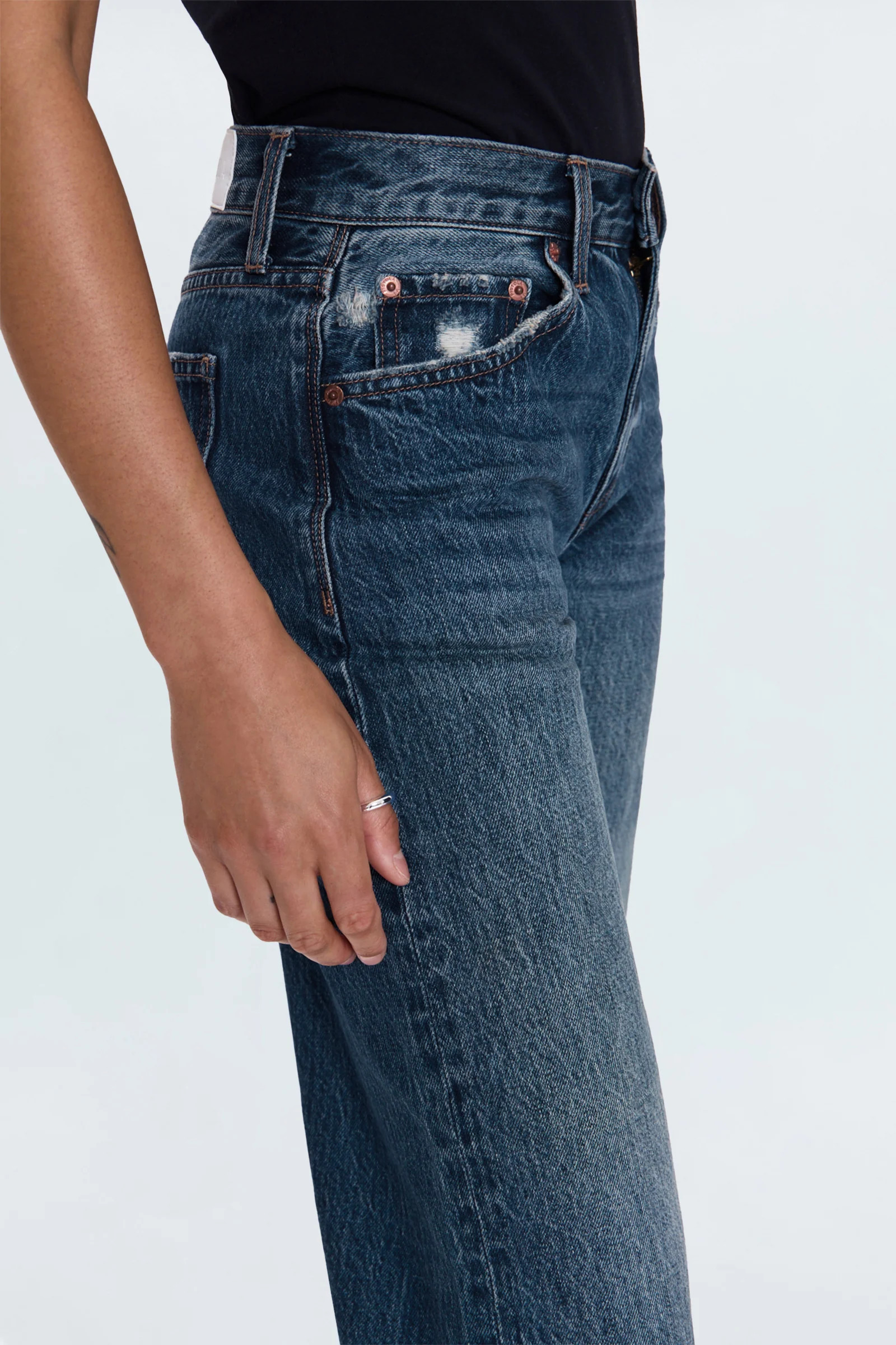 Lexi Mid Rise Bowed Straight Jean - Artisan | Pistola Denim