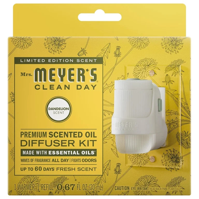 Mrs. Meyer's Clean Day Premium Scented Oil Plug-In, Diffuser & Air Freshener Kit, Dandelion, 1 wa... | Walmart (US)