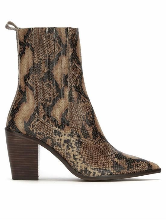 Brown Snakeskin Heeled Boots | Very (UK)
