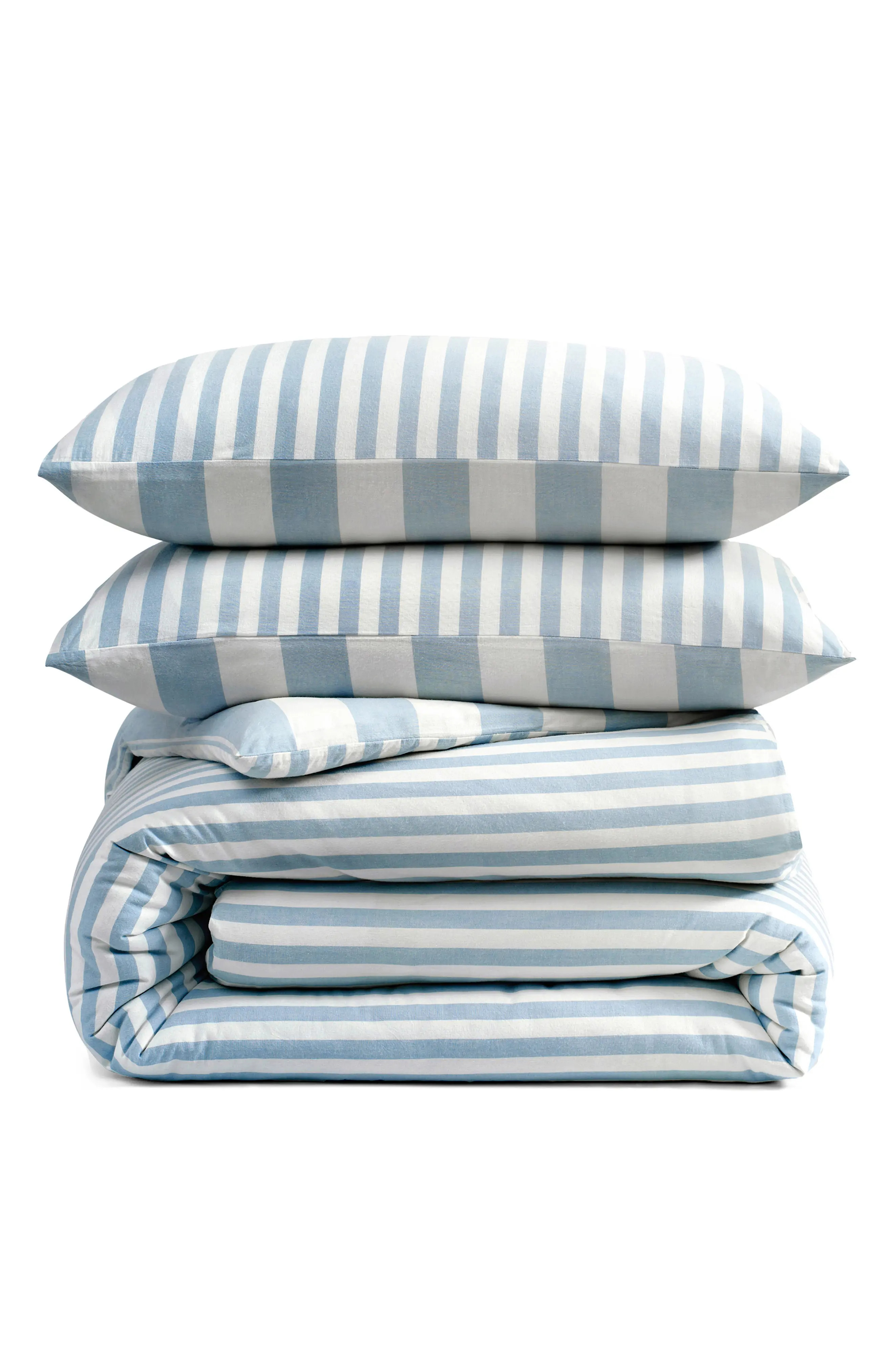 DKNY Reversible Vintage Stripe Washed Cotton Duvet Cover & Sham Set | Nordstrom | Nordstrom