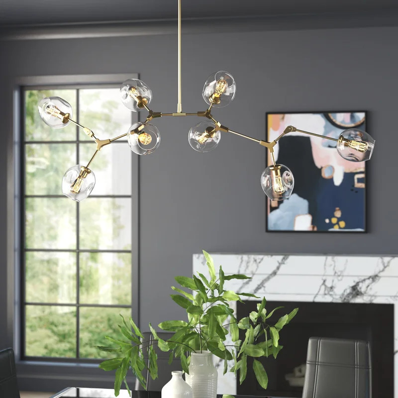 Bastow 8 - Light Sputnik Modern Linear Chandelier | Wayfair North America