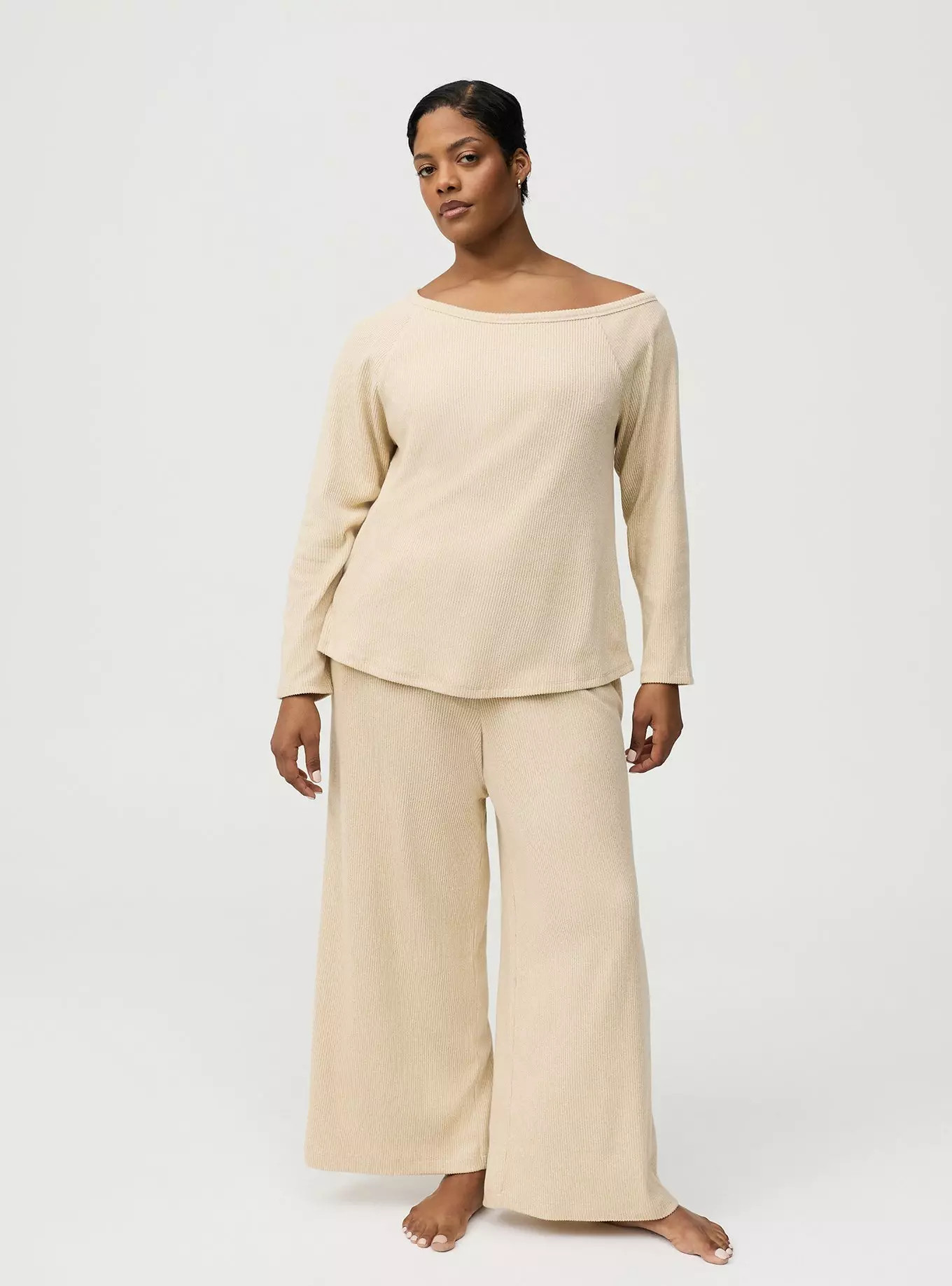 Rib Hacci Off-The-Shoulder Lounge Top | Torrid (US & Canada)