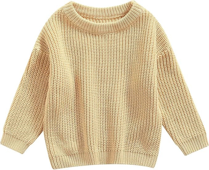 Infant Toddler Baby Girl Boy Knit Sweater Warm Sweatshirt Long Sleeve Shirt Tops Knitted Fall Win... | Amazon (US)