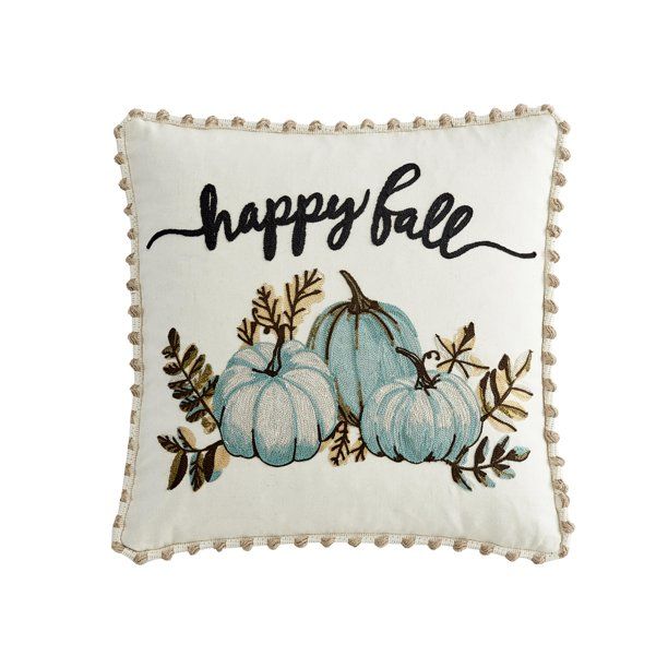 Mainstays Happy Fall Square Decorative Throw Pillow, 18" x 18", 1pc - Walmart.com | Walmart (US)