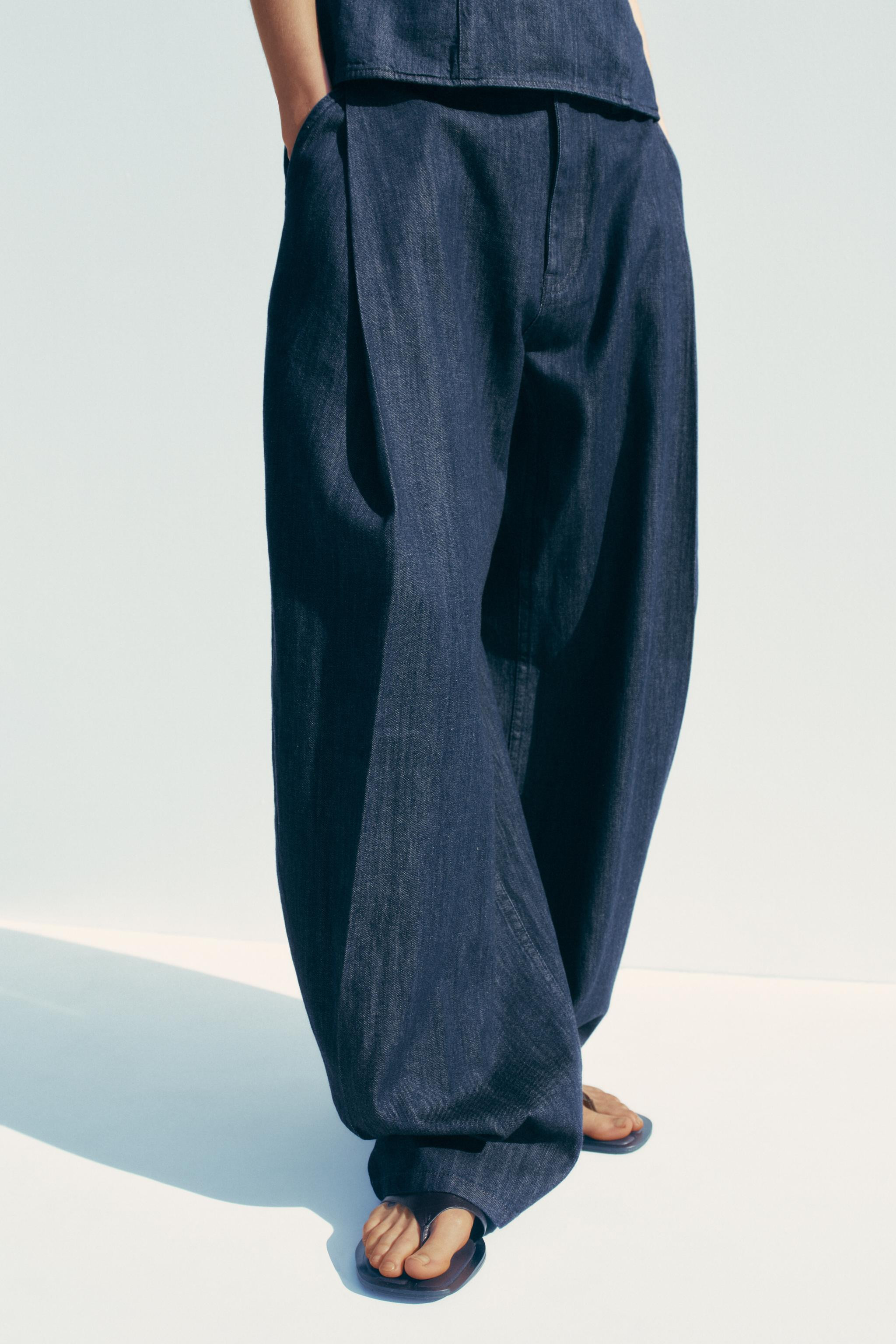 DENIM TROUSERS WITH DARTS | Zara UK