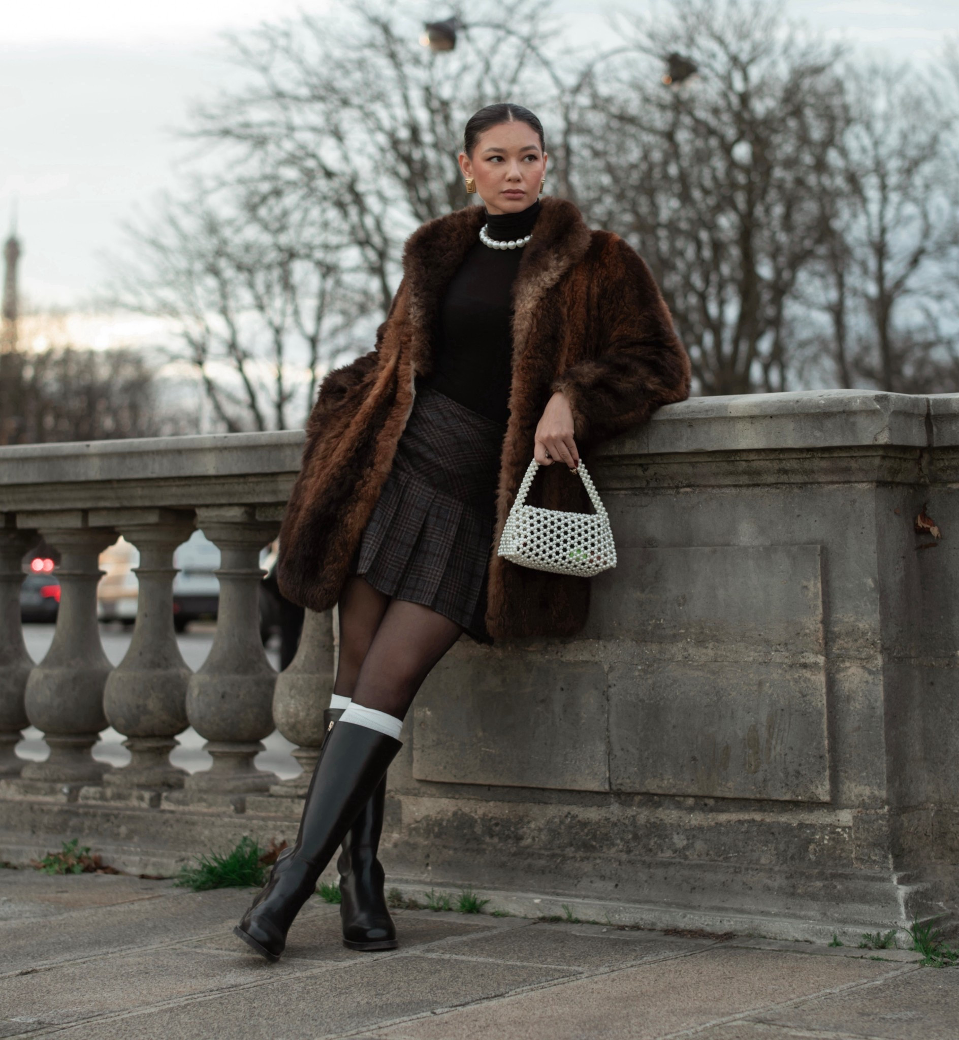 While I was in Miami, I designed a staple piece for my brand Sunviriya that was missing for my fall and winter closet. It's a pleated skirt. Timeless and can be styled in so many countless ways. I paired it with a simple black turtleneck to give the pleats more attention. A beautiful and warm brown coat and pearl necklace was added to this look. Finished with sheer tights and knee high boots. #LTKHoliday 

#LTKootd #LTKFindsUnder100