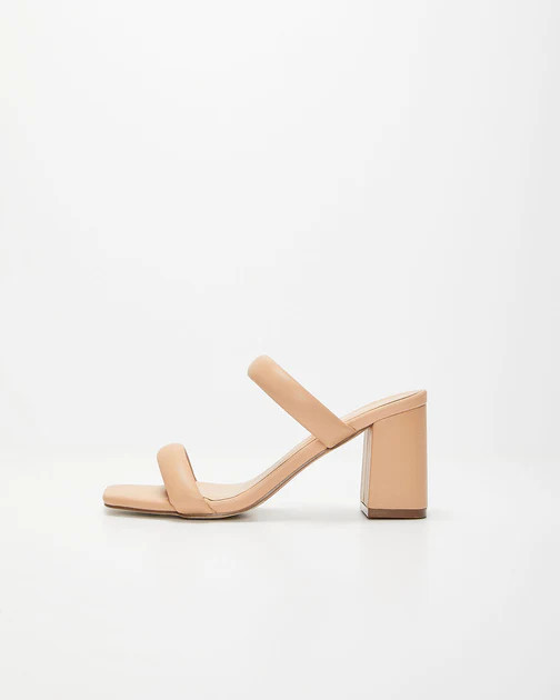 Schena Square Toe Heeled Sandal - Nude | VICI