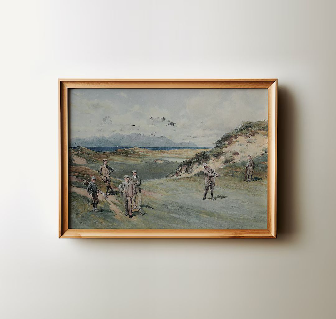 Vintage Golf Oil Painting Landscape Painting Golf Course Prints Golfing Gifts Downloadable Art Of... | Etsy (US)