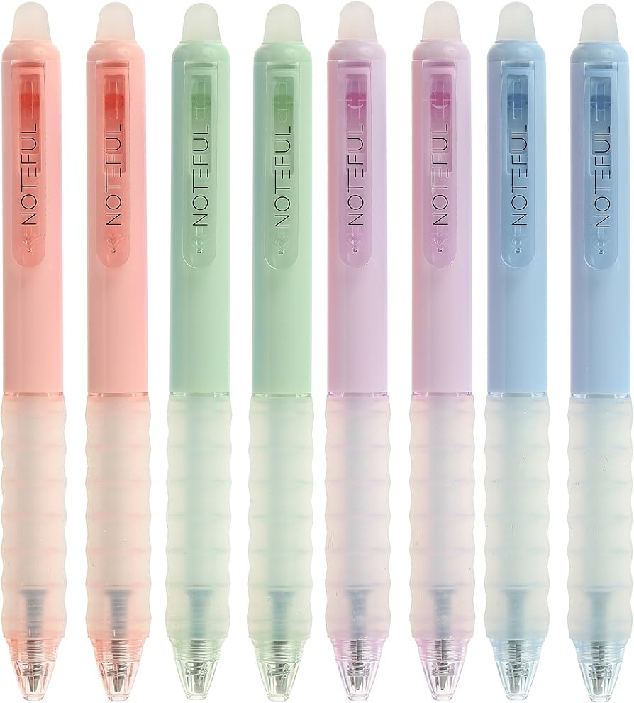 Black Ink Erasable Gel Pens, 0.7mm Fine Point Retractable Click Gel Writing Pens, Clean Erase Qui... | Amazon (US)