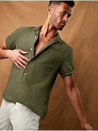 Slim-Fit Linen-Cotton Resort Shirt | Banana Republic (US)