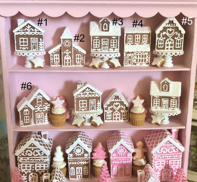 1:6 Scale MINIATURE Gingerbread House Pink Trees - Etsy | Etsy (US)