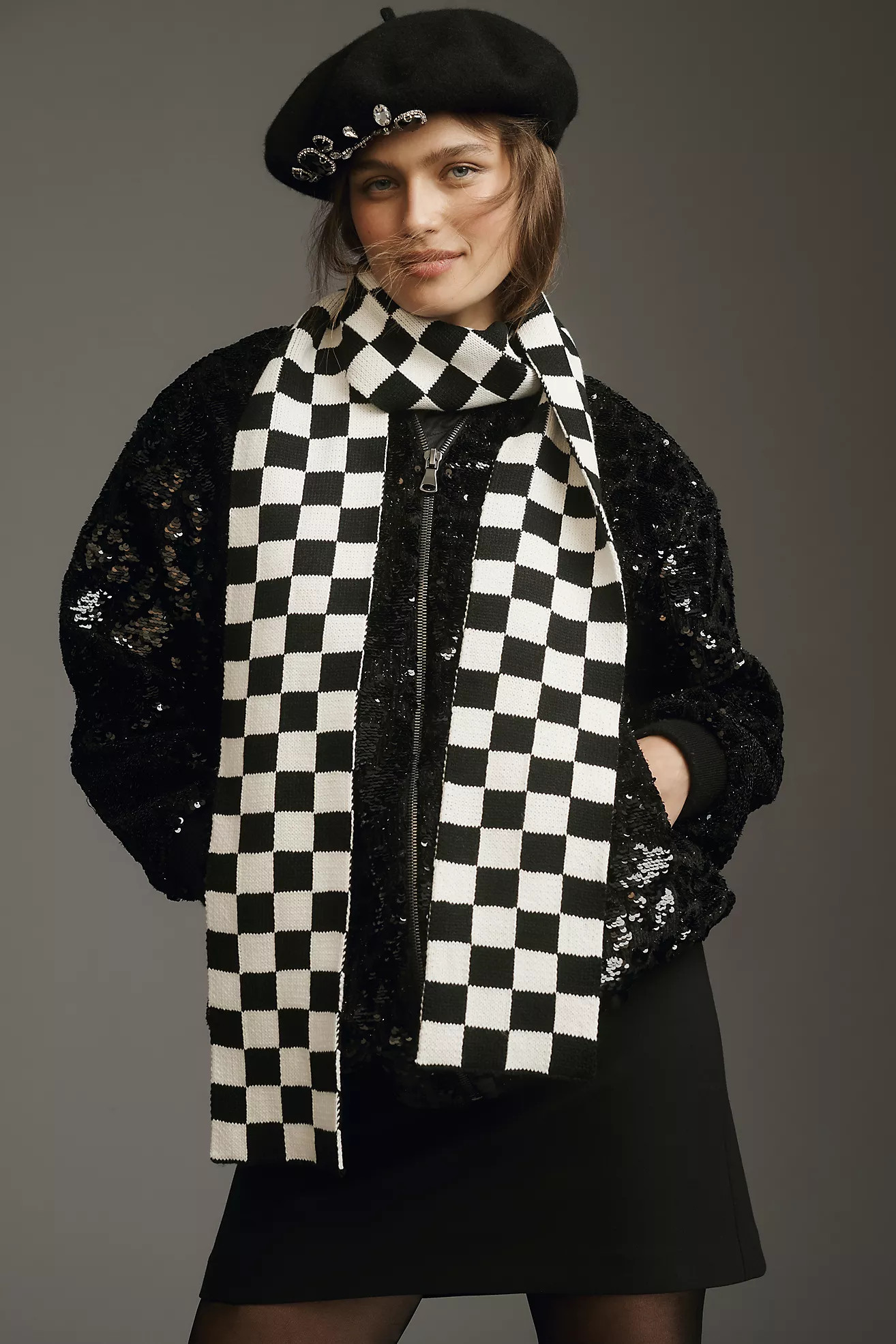 Checkered Skinny Scarf | Anthropologie (US)