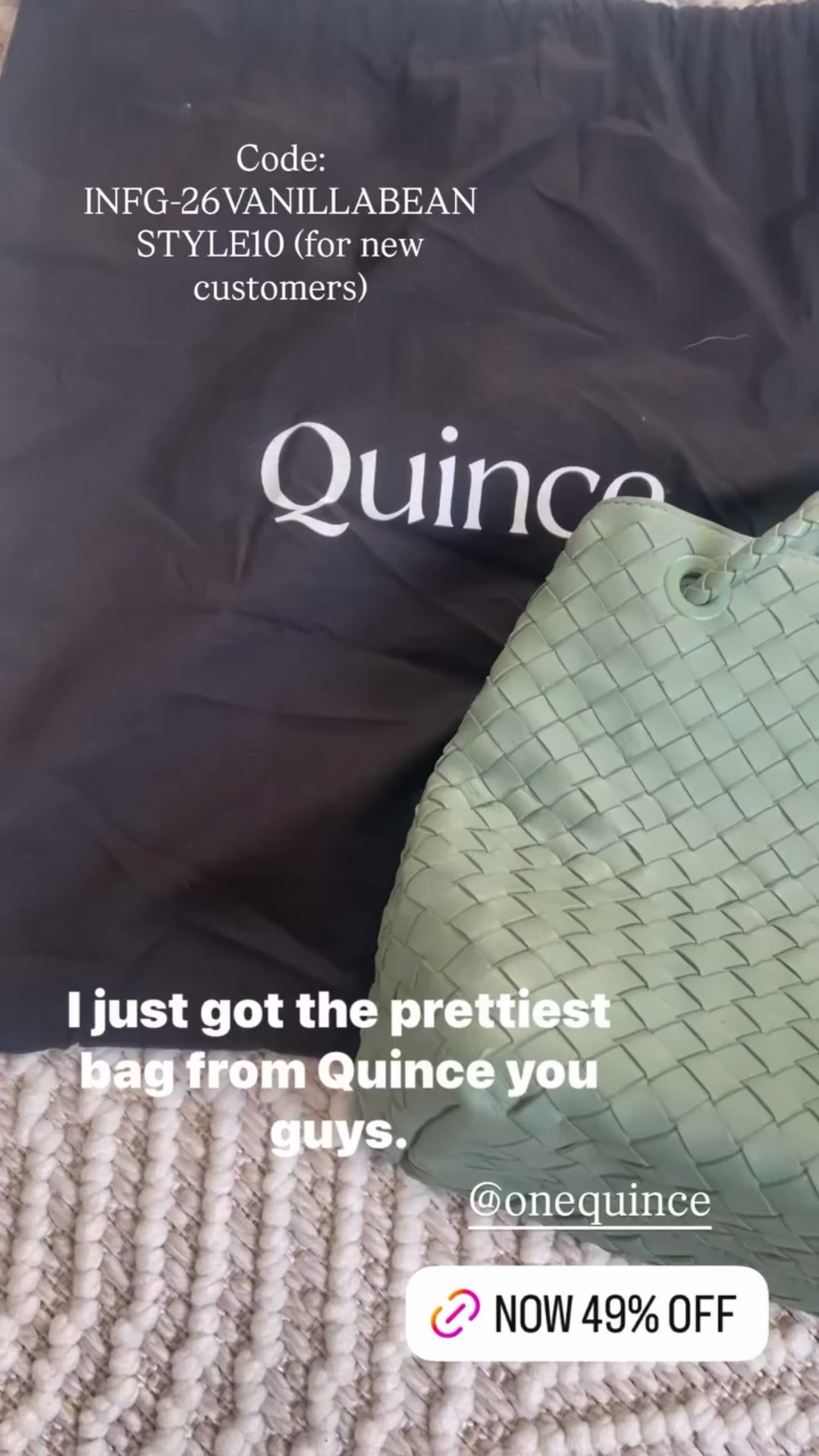 @onequince  Code: INFG-26VANILLABEANSTYLE10 (for new customers)