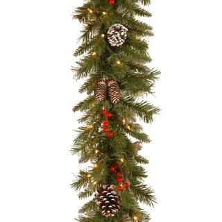 9' x 10" Pre-lit Frosted Berry Artificial Christmas Garland with 100 Clear Lights | Michaels Stores