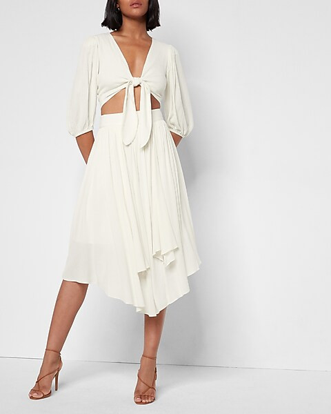 Draped Midi Skirt | Express