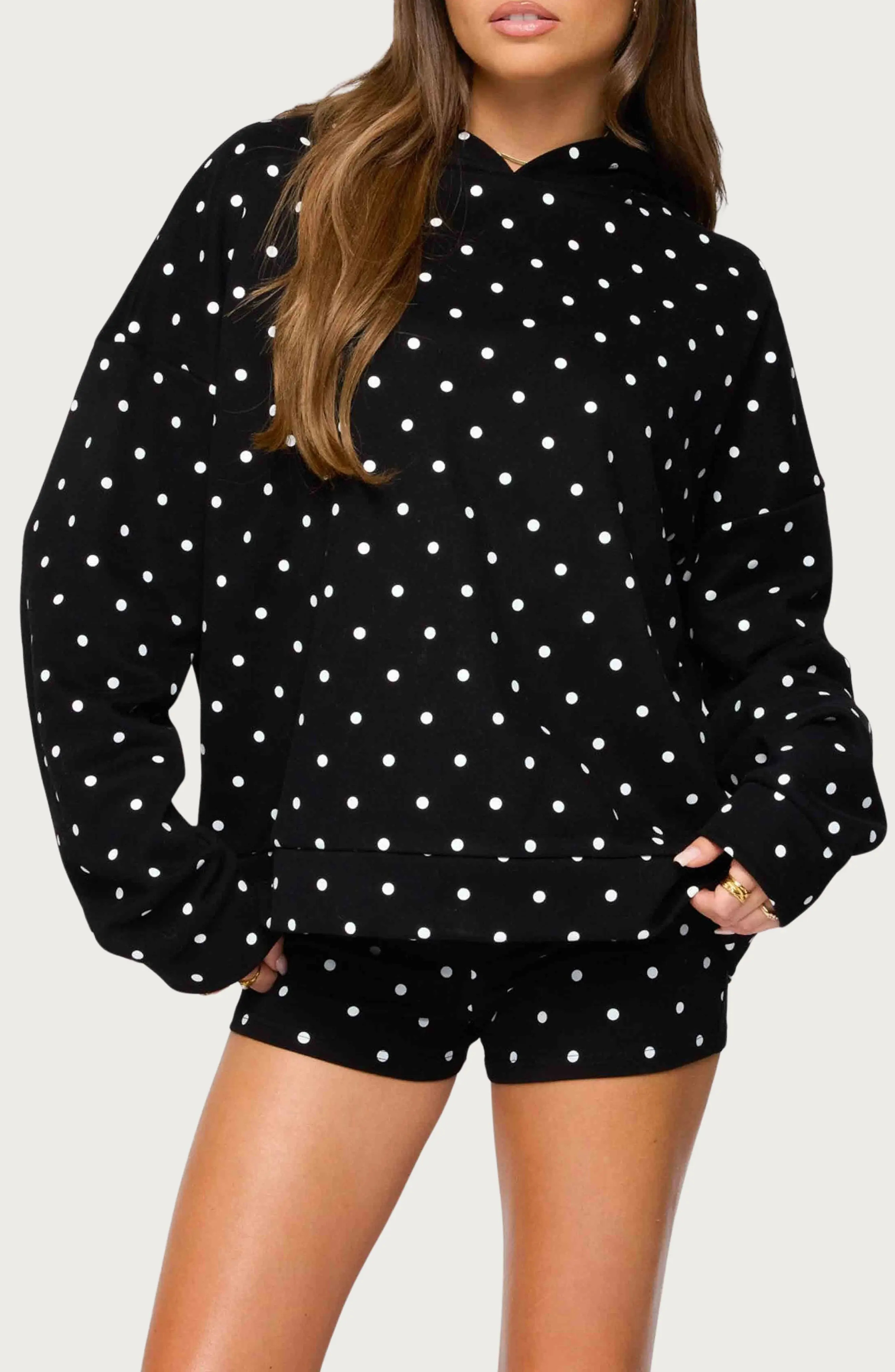 EDIKTED Chelsie Polka Dot Hoodie (Women) | Nordstrom | Nordstrom