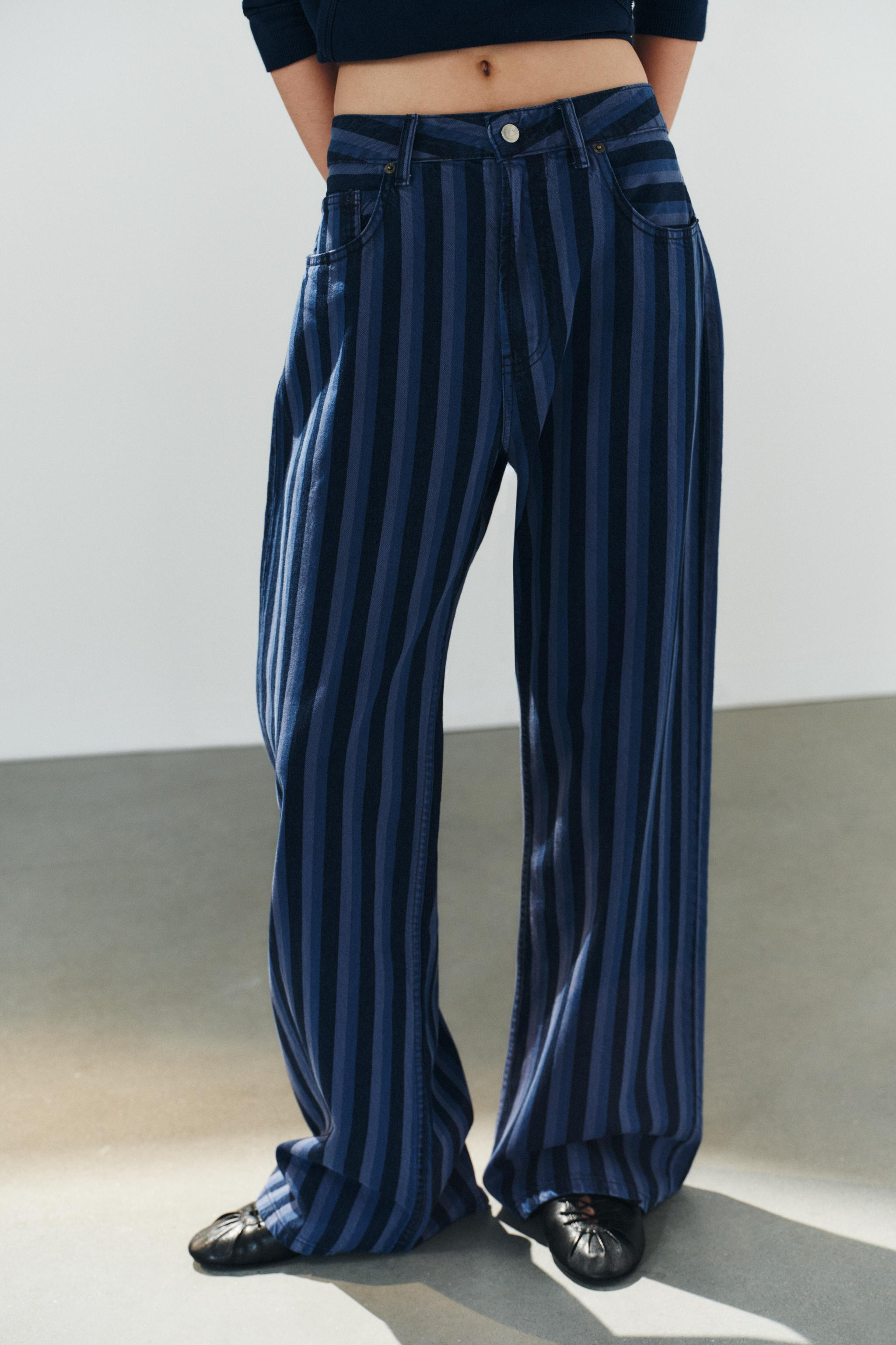TRF MID-RISE STRIPED JEANS | Zara US