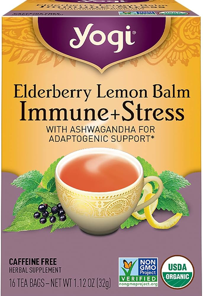 Yogi Tea Elderberry Lemon Stress & Immune Support Tea - 16 Tea Bags, 4 Packs - With Ashwagandha, ... | Amazon (US)
