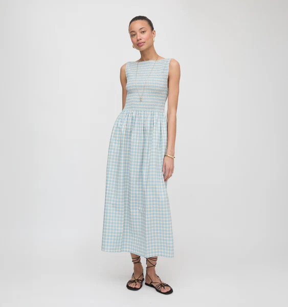 The Cosima Nap Dress - Blue/Red Gingham | Hill House Home US