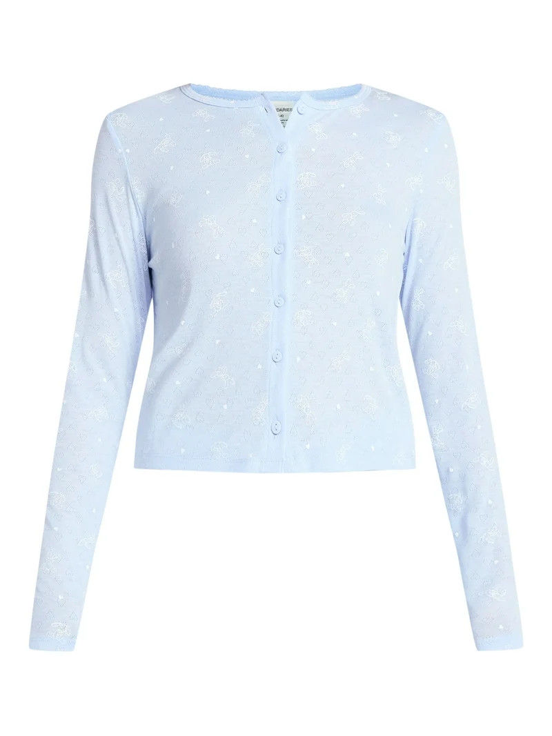 No Boundaries Sleep Pointelle Knit Cardigan, Women’s XXS-3X | Walmart (US)