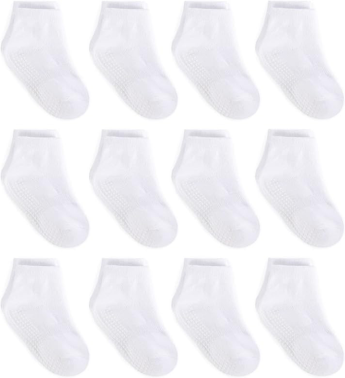 Zaples Baby Non Slip Grip Ankle Socks with Anti Skid Grippers Boys Girls Low Cut for Infants Toddler | Amazon (US)