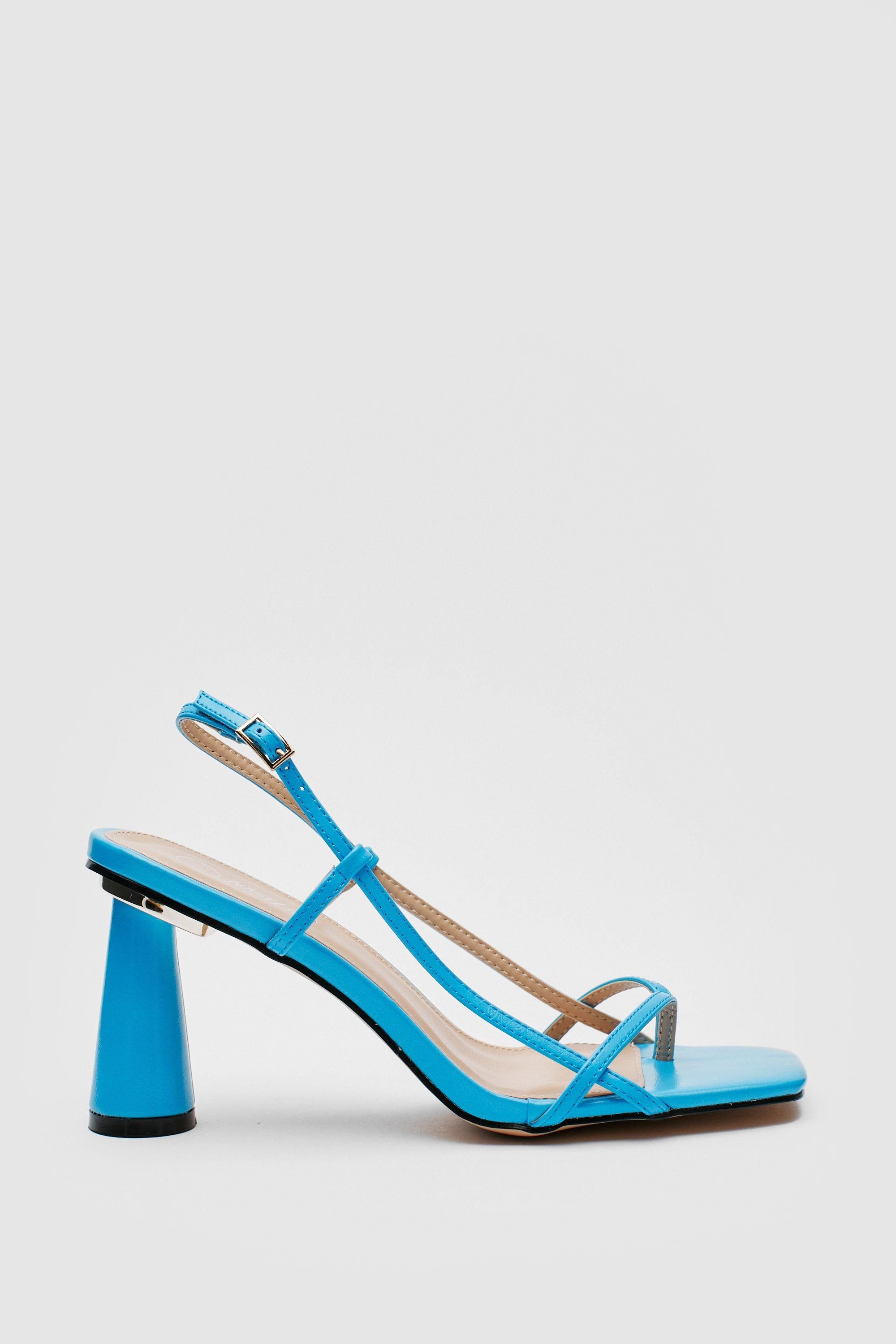 Faux Leather Cone Flare Heeled Sandals | Nasty Gal (US)