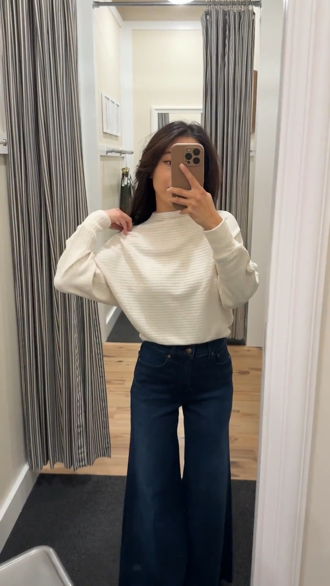 Jeans on major sale! Soft and cozy ribbed tee with an elevated cut! 3 good colors 

• Mockneck dolman top xxs

• Flared wide leg crop jeans 24 regular sizing - Not petite! (Petite would be cropped and these are almost full length on me which I like). These have some stretch to the denim fabric.

Linked 2 other good petite jeans too

Petite winter finds, easy mom style, cozy casual winter outfit, wide leg petite flare jeans 

#LTKFindsUnder100 #LTKSeasonal #LTKPetite