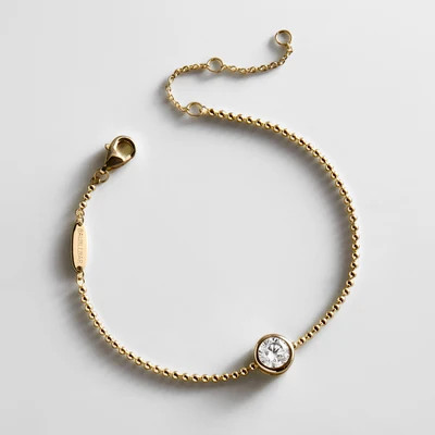 Eunice 14K Gold Crystal Bracelet - Round Cut | BaubleBar