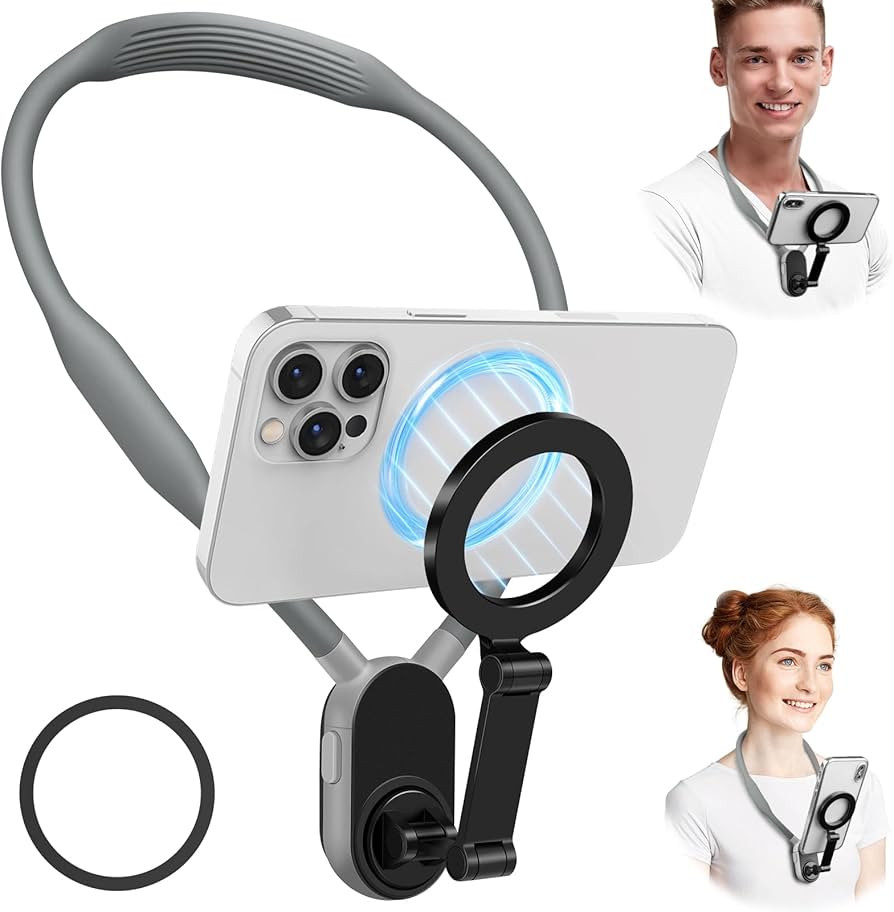 Keweis Magnetic Neck Phone Holder Cell Phone Mount, Hand Free POV/Vlog Flexible Phone Neck Holder... | Amazon (US)