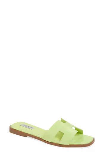 Steven New York Harlien Slide Sandal in Lime Croco at Nordstrom Rack, Size 6 | Nordstrom Rack