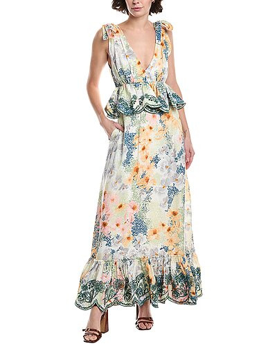 Florecer Linen Maxi Dress | Rue La La