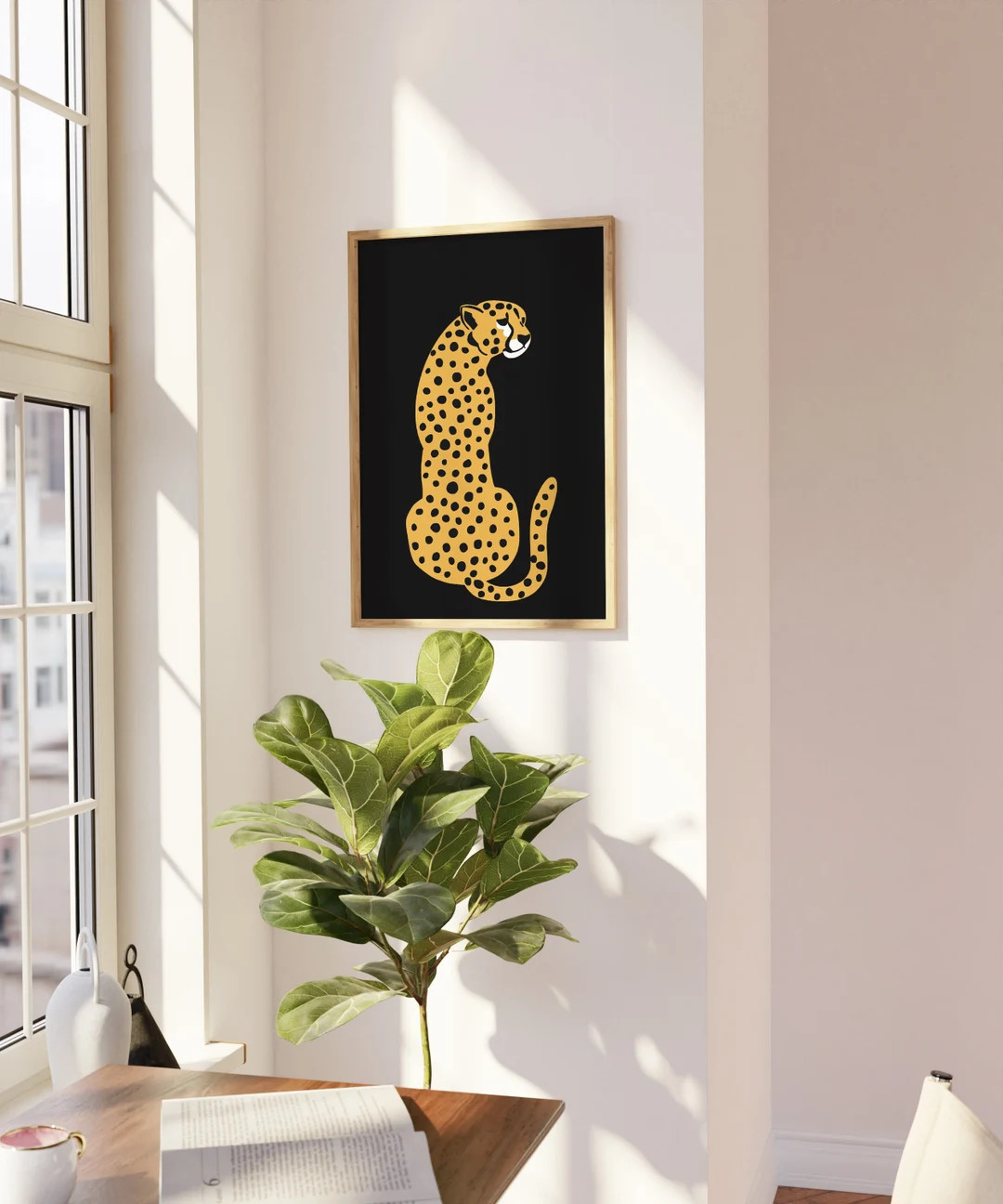 Cheetah Print, Black Leopard Art Print, Boho Home Decor, Black Wall Art, Jungle Poster, Minimal C... | Etsy (US)