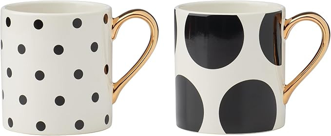 Kate Spade New York Dot Assorted Mugs, Set Of 2, 1.70, White | Amazon (US)