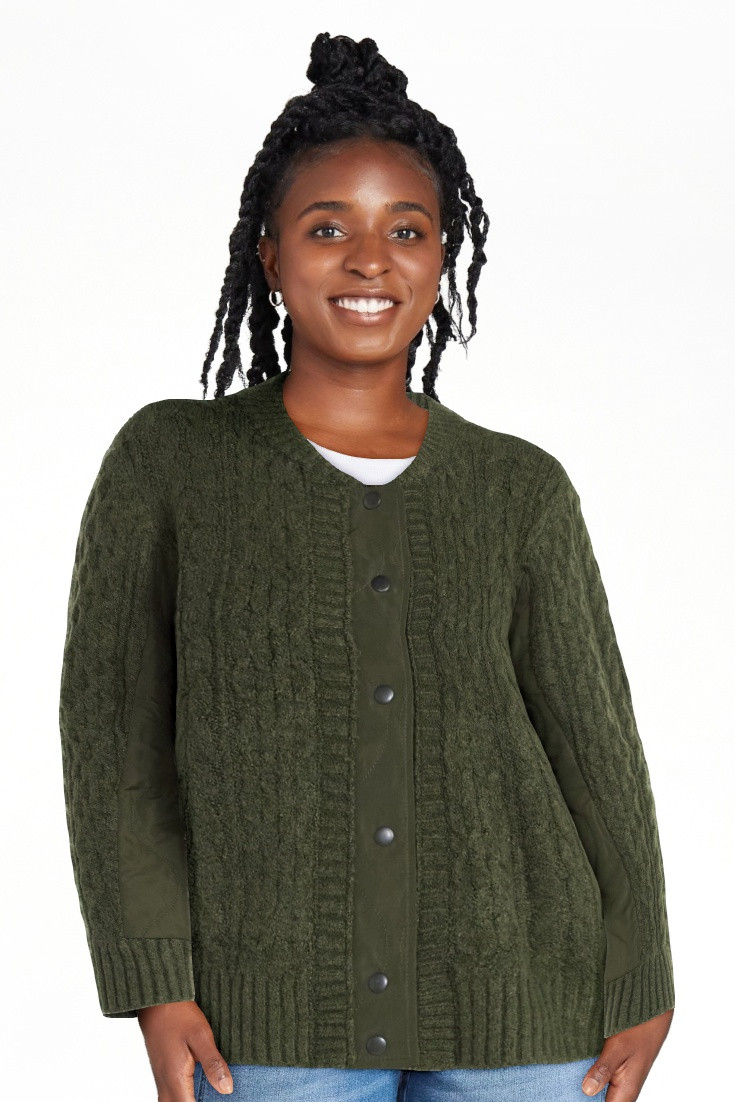 Time and Tru Women's Snap Front Sweater, Sizes XS-XXXL | Walmart (US)