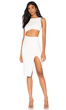 superdown Amira Cut Out Dress in Ivory from Revolve.com | Revolve Clothing (Global)