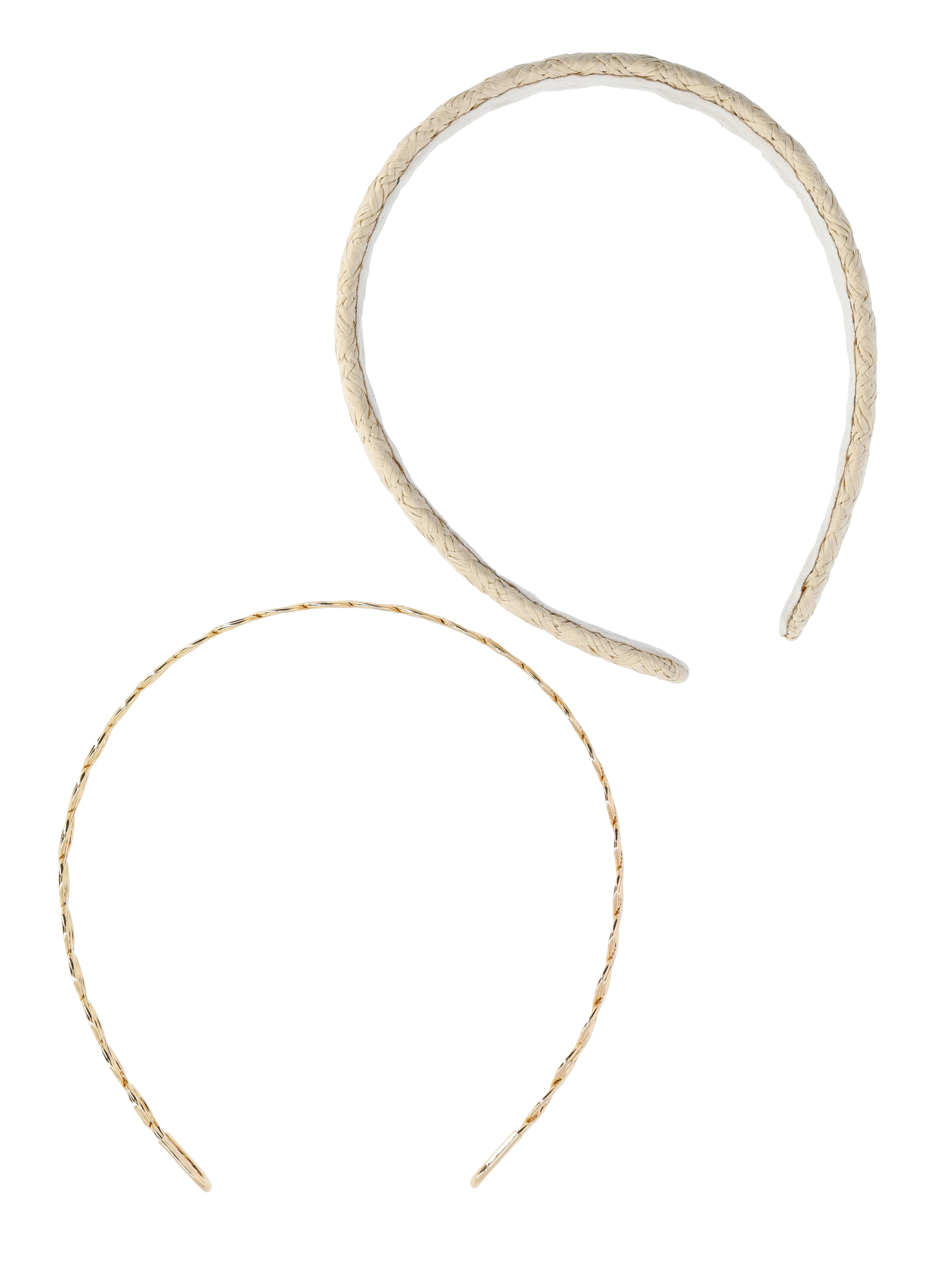 Time and Tru Women's Woven and Goldtone Headband, 2-Pack | Walmart (US)