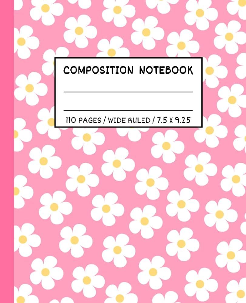 Cute Composition Notebook Wide Ruled: Aesthetic Notebook | Pink Composition Notebooks Wide Rule F... | Amazon (US)