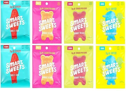 SmartSweets, Gummy Candy Variety of 8 (2x Sweet Fish, 2x Sour Blast Buddies, 2x Fruity Gummy Bear... | Amazon (US)