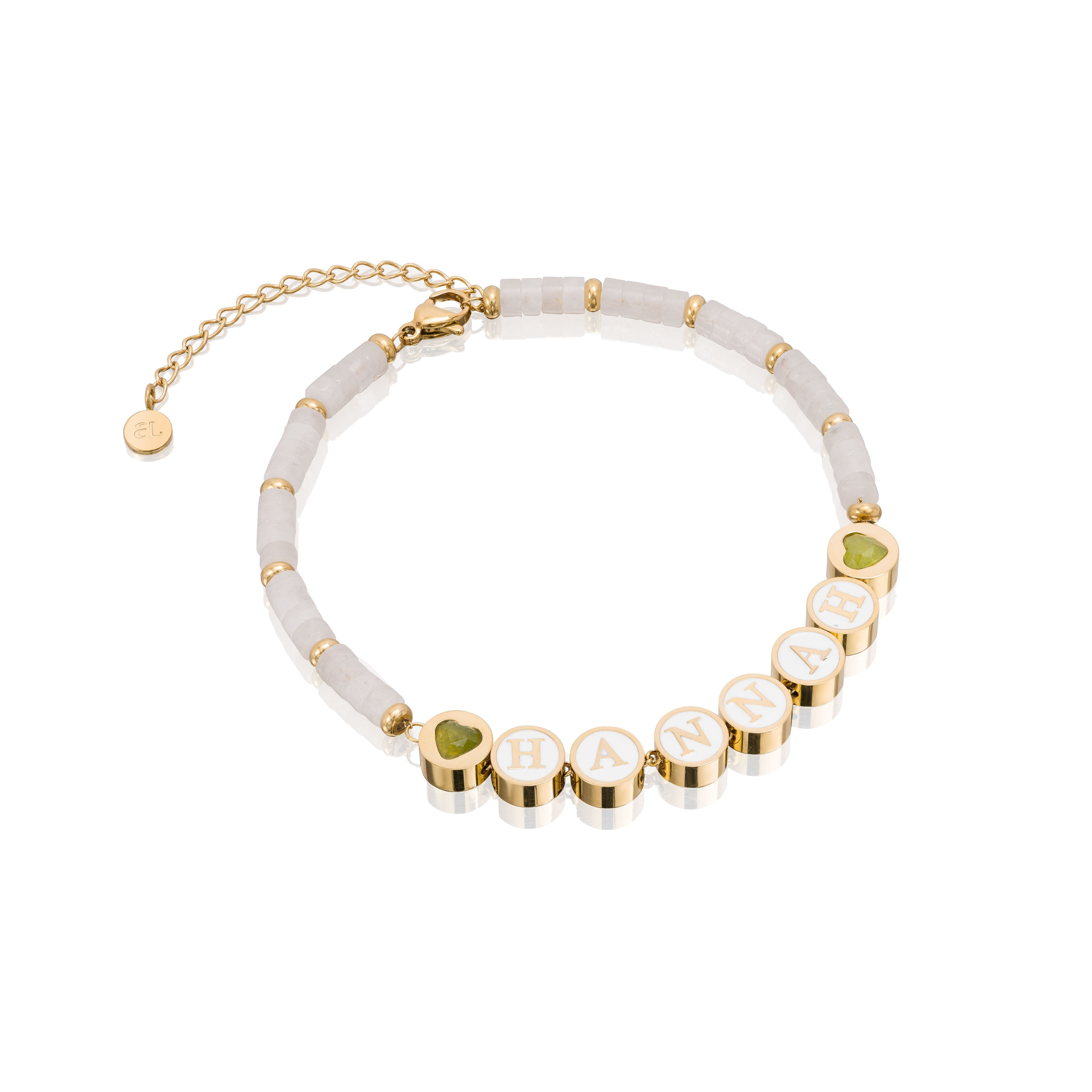 White Quartz Custom Beaded Bracelet (Gold) | Abbott Lyon