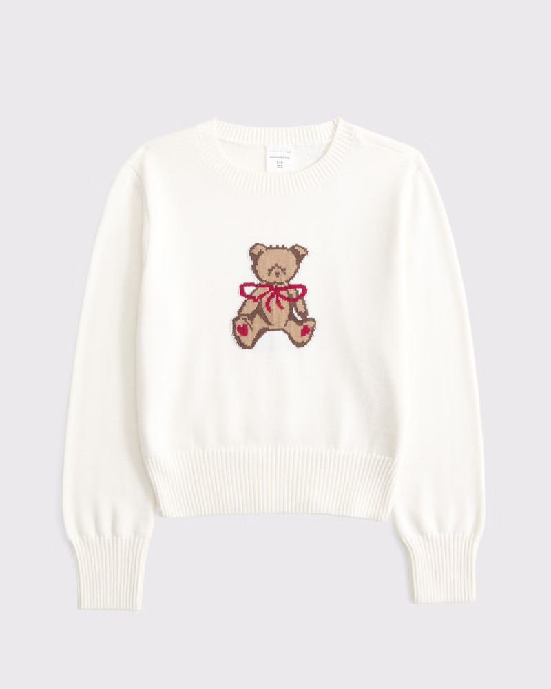 girls shrunken graphic crew sweater | girls | Abercrombie.com | Abercrombie & Fitch (US)