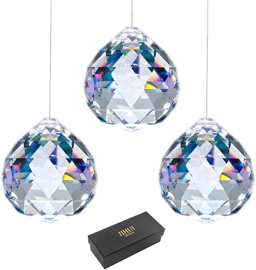 Clear Glass Crystal Ball Prism Pendant Suncatcher 40mm | Amazon (US)
