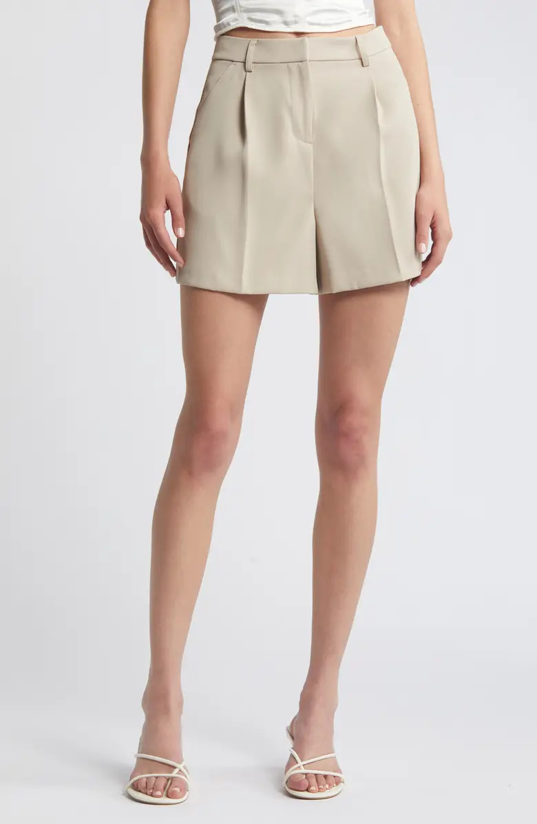 Pleated High Waist Trouser Shorts | Nordstrom