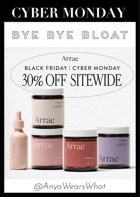 ARRAE CYBER MONDAY SALE EXTENDED!!! 30% OFF SITEWIDE! *no code needed*
SAY BYE BYE TO BLOAT! 🙌🏻
The all-natural, clinically-tested product that works in under an hour to eliminate belly bloat, soothe abdominal discomfort, and optimize digestion. 🌿
I'm also linking other amazing ARRAE natural supplements! 

#arrae #bloat #natural #supplement #health #antibloat #bloating #LTKFind #cybermonday #cybersale #cyberweek #sale #deals #sleep #heartburn #digestion #bitters #gut #guthealth #calm #anxiety #stress #relaxation #naturalremedies #blackfriday #LTKCyberWeek

#LTKfitness #LTKfindsunder100 #LTKsalealert