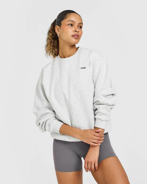 Foundations Oversized Sweatshirt 
 Light Grey Marl | Oner Active (UK / US)