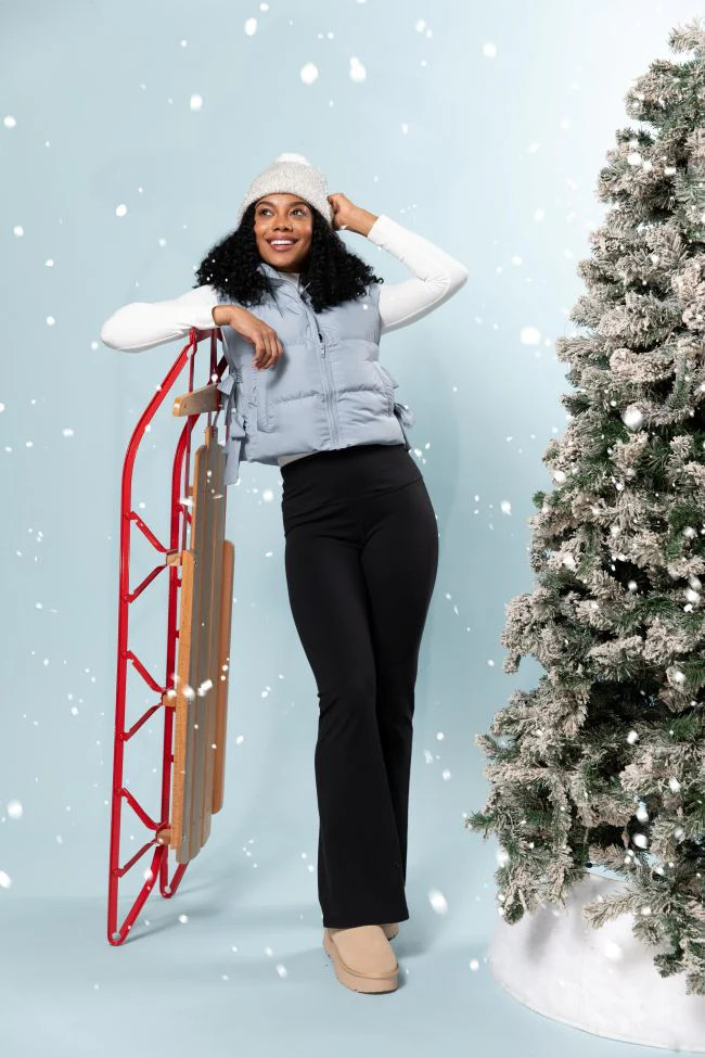 Posh Perfection Baby Blue Bow Side Puffer Vest SALE | Pink Lily