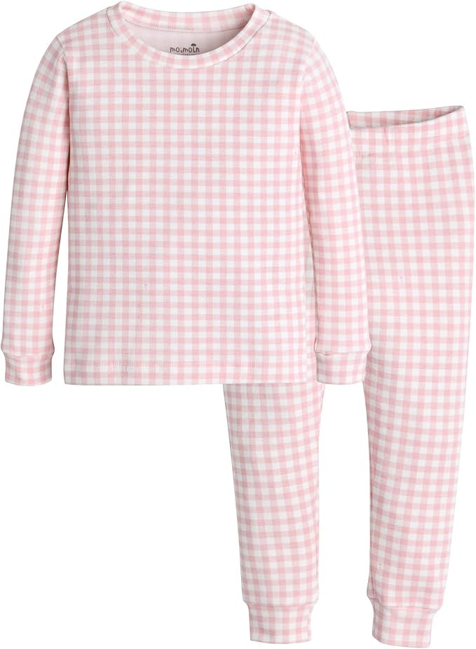moimoln Plaid Check Soft Cotton Modal 6M-8Y Baby Toddler Long-Sleeve Snug-Fit Pajama Sleepwear Da... | Amazon (US)