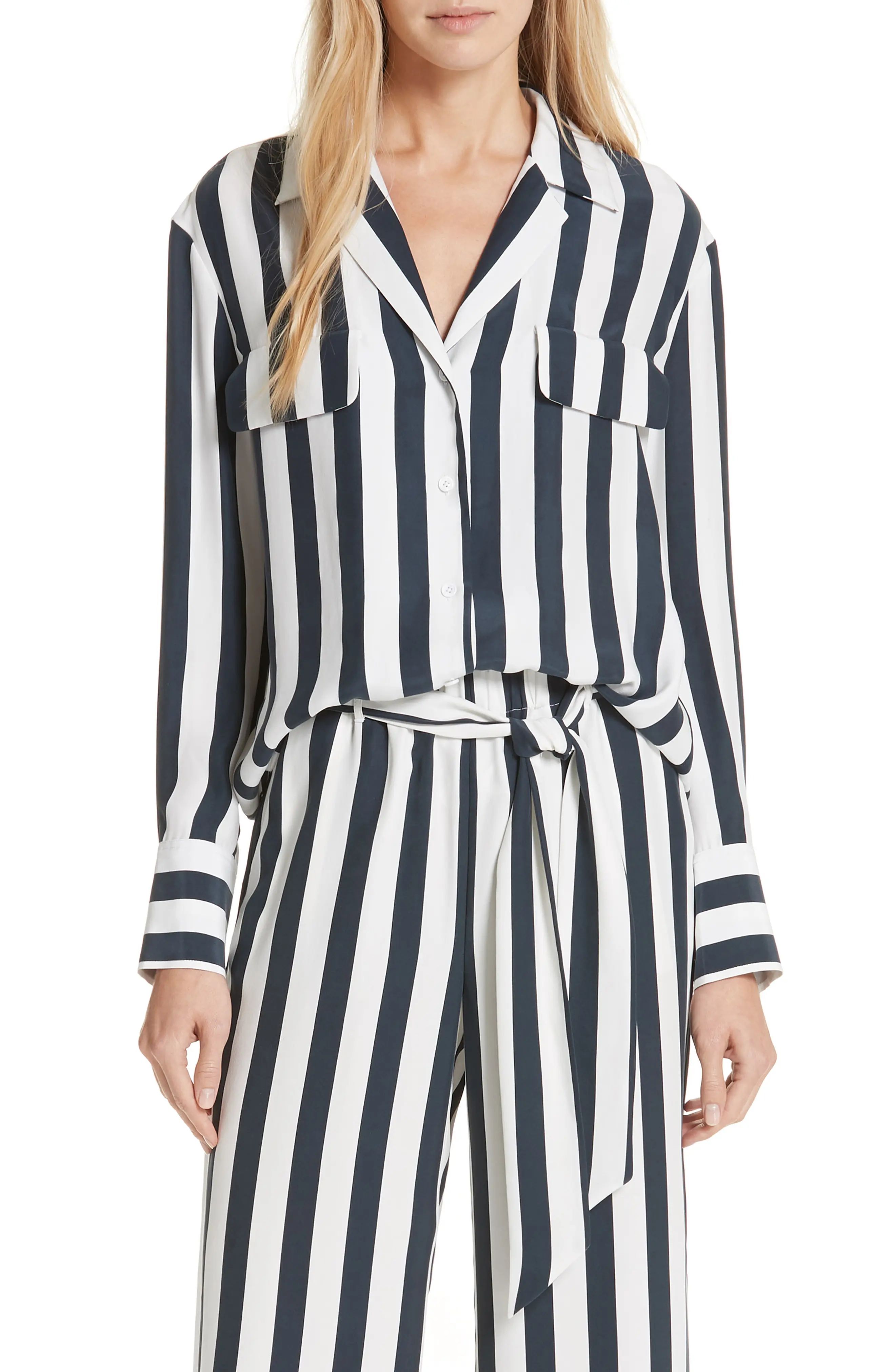FRAME Stripe Silk Shirt | Nordstrom